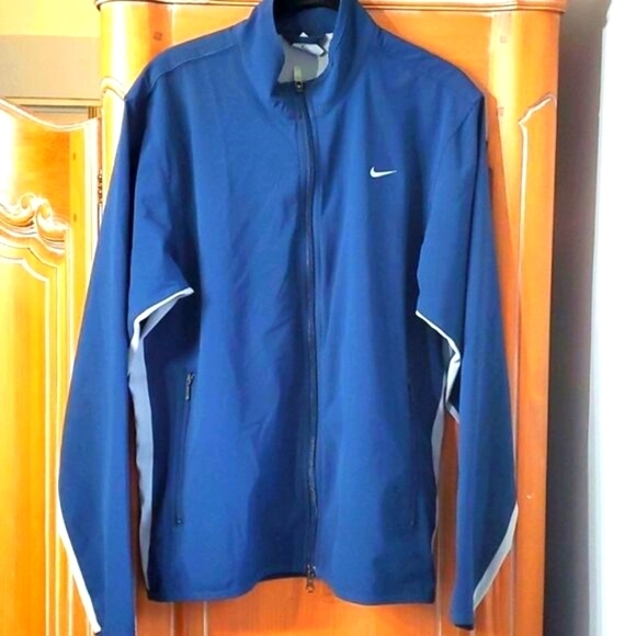 Nike lightweight nylon jacket. Nave blue. Vented. Size small. - Picture 1 of 10